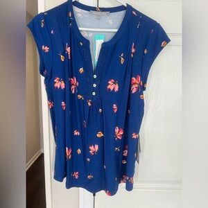 Daniel Rainn Blue Floral Blouse